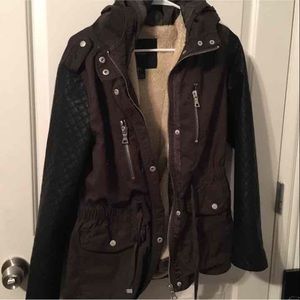 Heavy Weight Leather Hunter Hooded Jacket