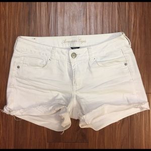 American eagle White cut off jean shorts
