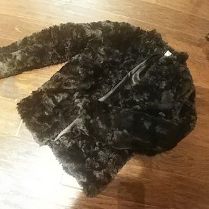 Black fur coat