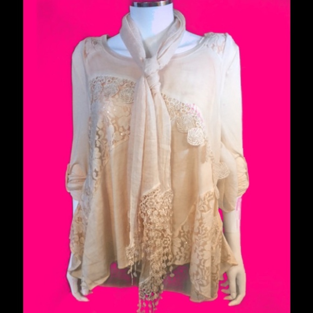 Peach 3 pc Blouse Set