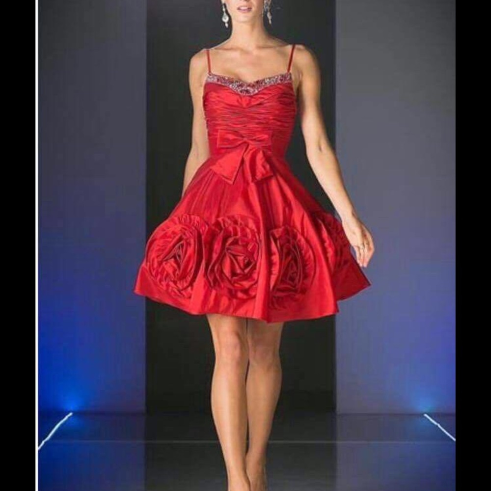 Red cocktail dress