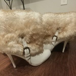 Knee high fur boots