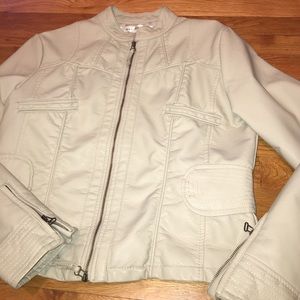 Max Studio nude faux leather jacket