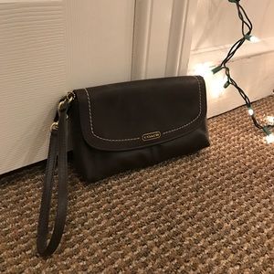 Coach Brown Leather Wristlet