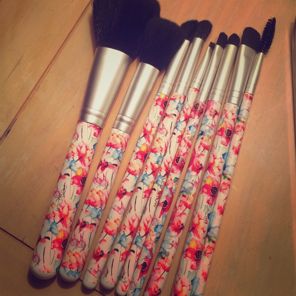 9pc makeup brush set