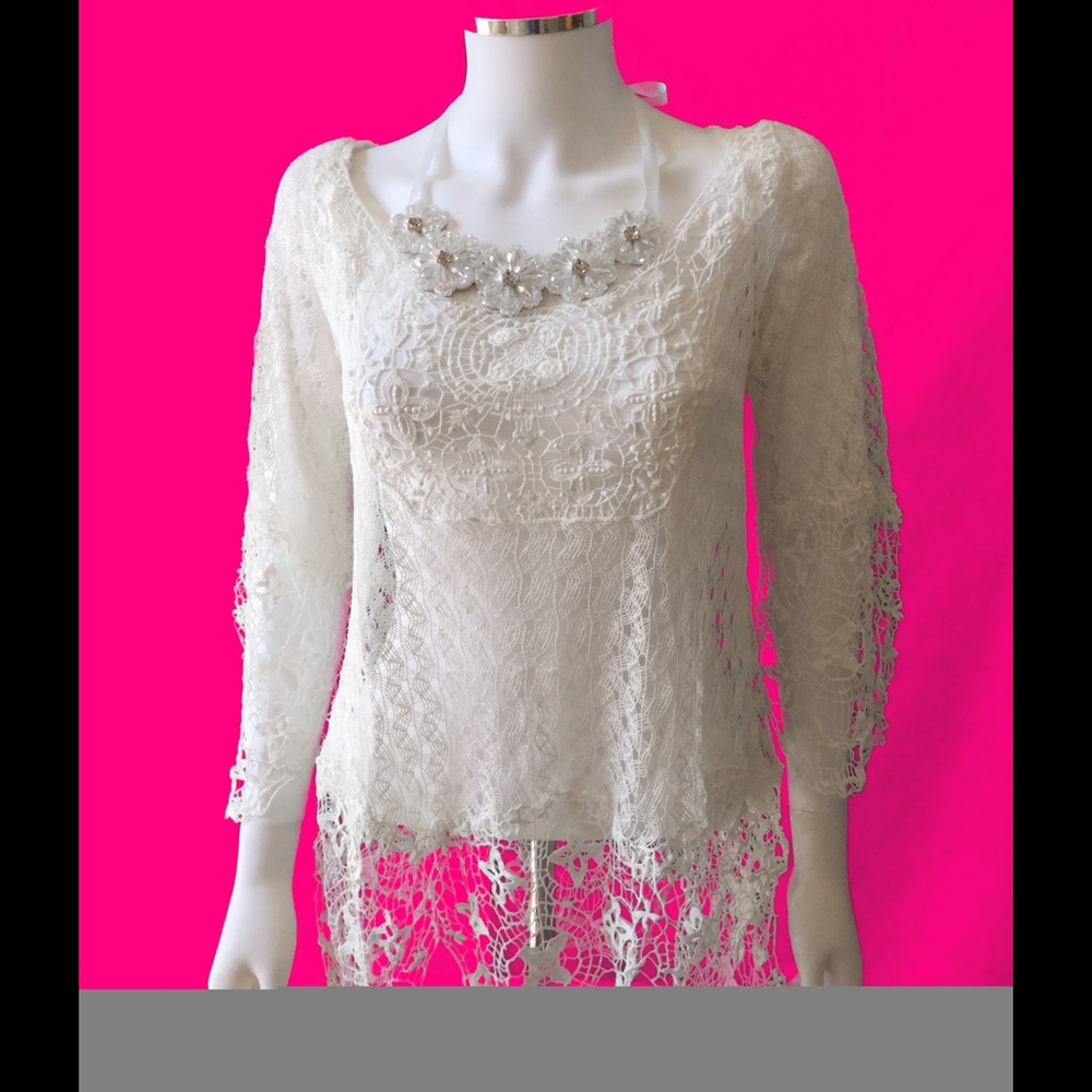 White Crochet Sweater/Tunic