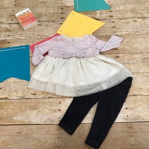 Purple sweater with Tulle and jeggings