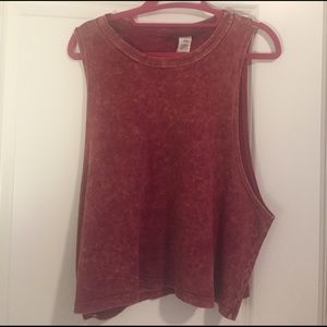 Rust Cotton Muscle Crop Tank