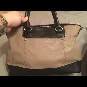 Tignanello Black & Tan Leather Bag - Like New