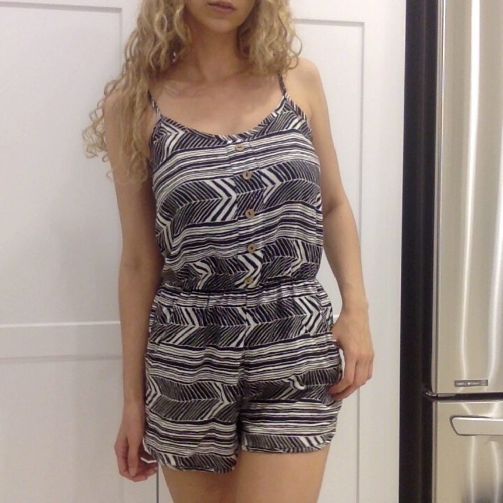 Foreign Exchange Black and White Romper