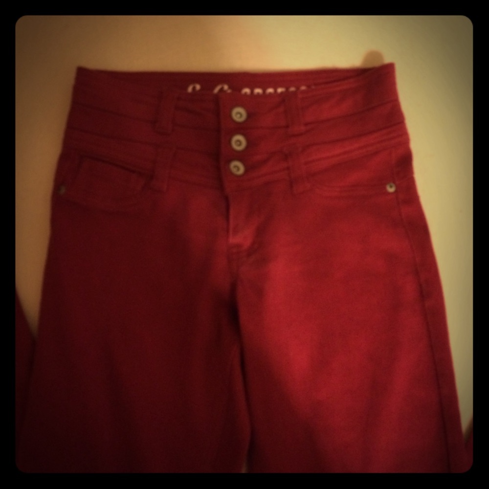 Burgundy jeggings