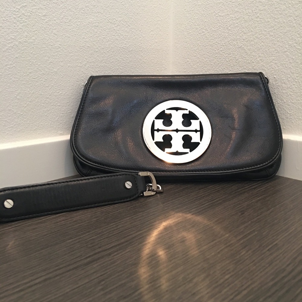 Tory Burch Black Leather Clutch