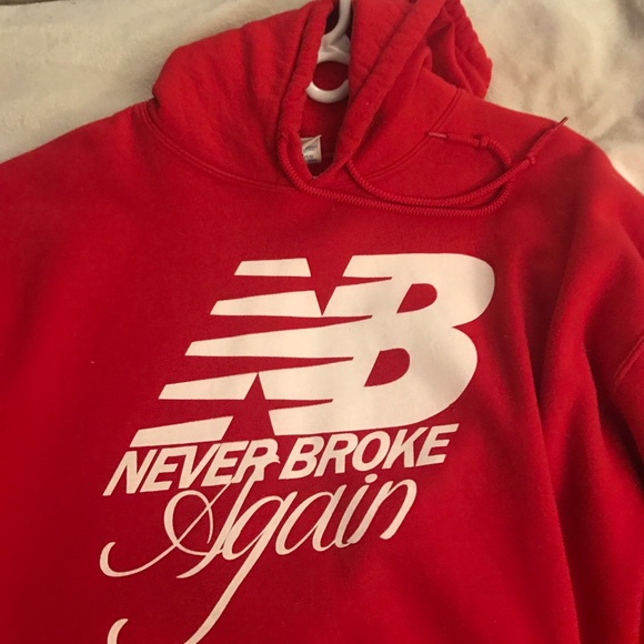 Never broke again, new balance themed sweatshirt