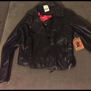 Joujou black studded vegan leather jacket