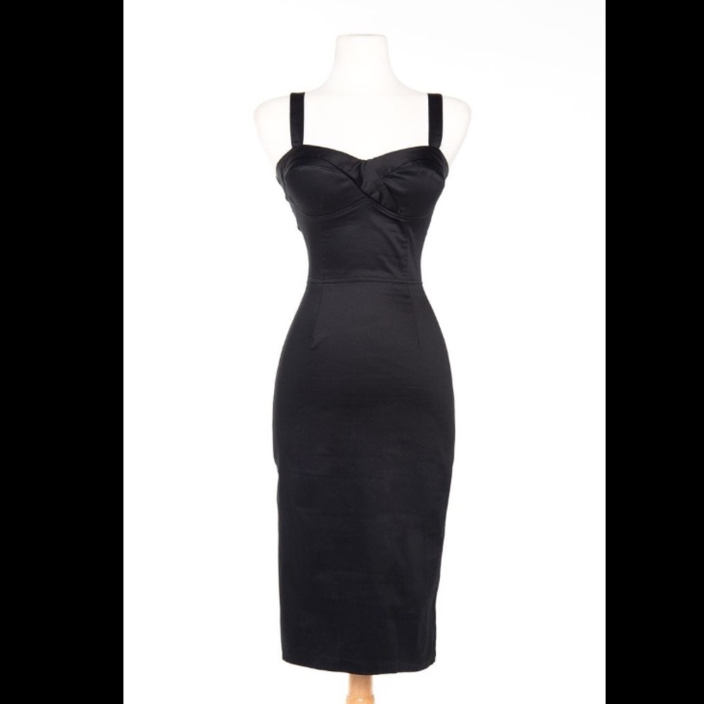 PUG deadly dames black midi dress