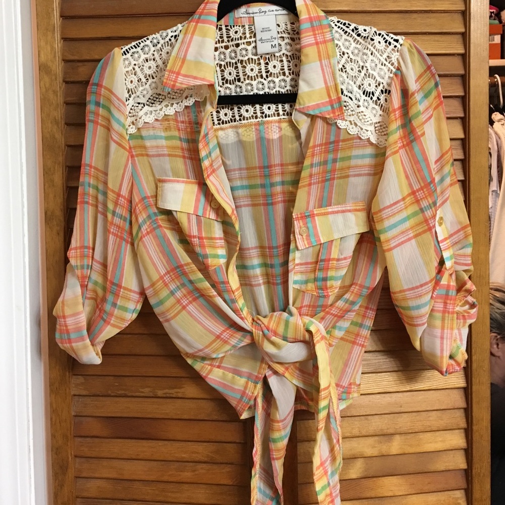 American Rag crop tie top