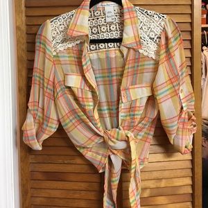 American Rag crop tie top