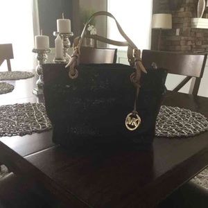 Michael Kors Black Snake Skin Shoulder Bag