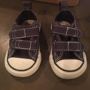 Infant Size 2 Navy Converse with Velcro