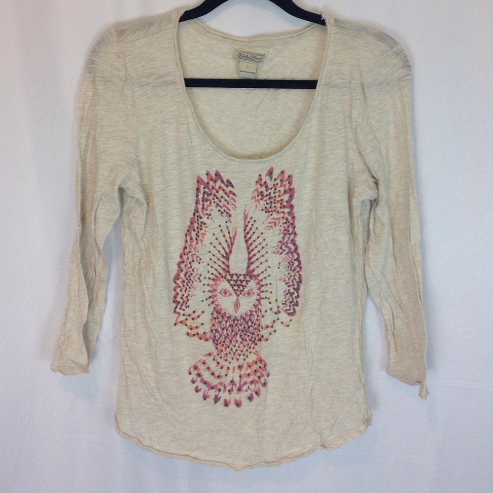 Lucky Brand Owl three quarter sleeve Shirt