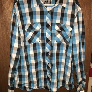 Long sleeve checkered button down