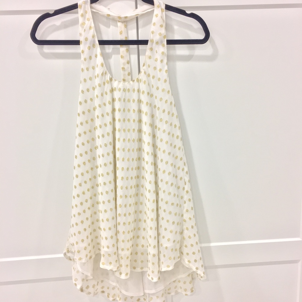 Urban Outfitters Gold and White Chiffon Tunic