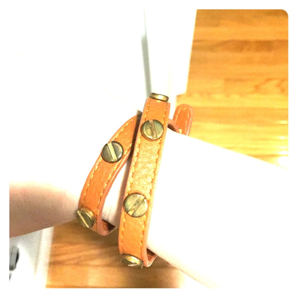 Cognac Leather Wrap Bracelet