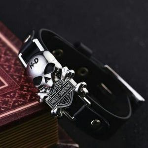 NWOT! Harley Davidson Black Leather Biker Bracelet