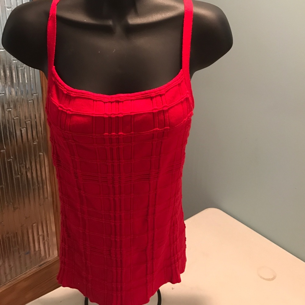 Red bamboo, cotton, spandex tank top