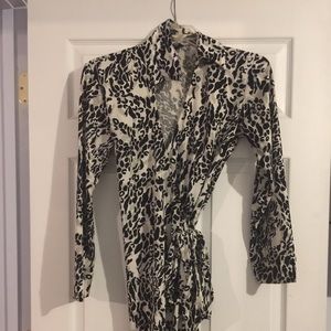 Express black and white wrap dress 9/10