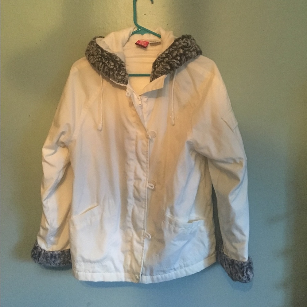 Roxy faux fur pocket quicksilver hoodie coat