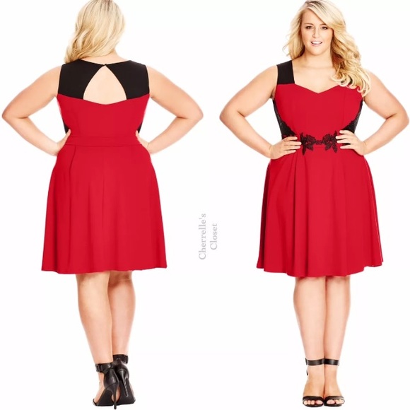 City Chic Sweetheart Fit & Flare Dress Plus Size - Picture 2 of 5