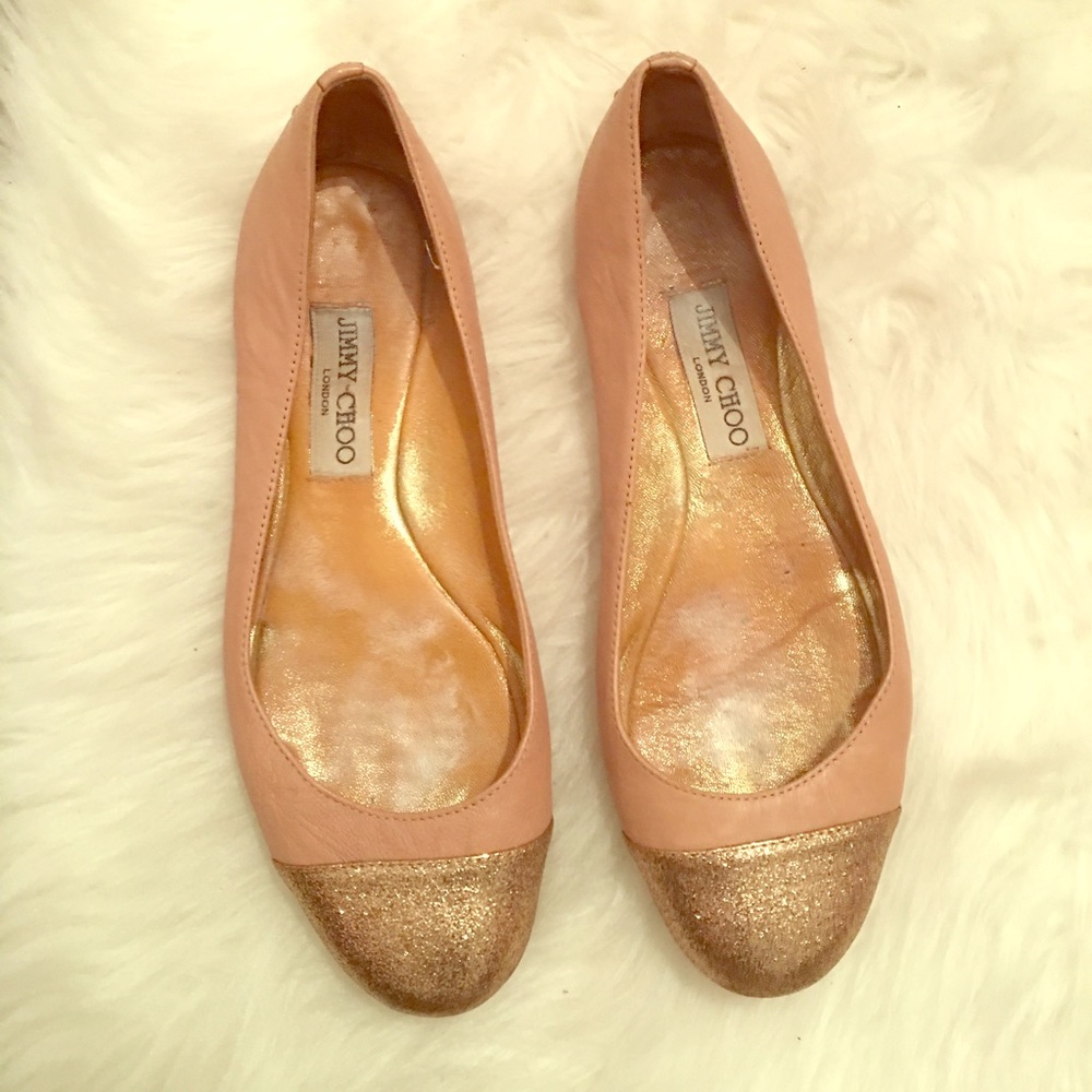 Jimmy choo glitter cap toe Whirl flats