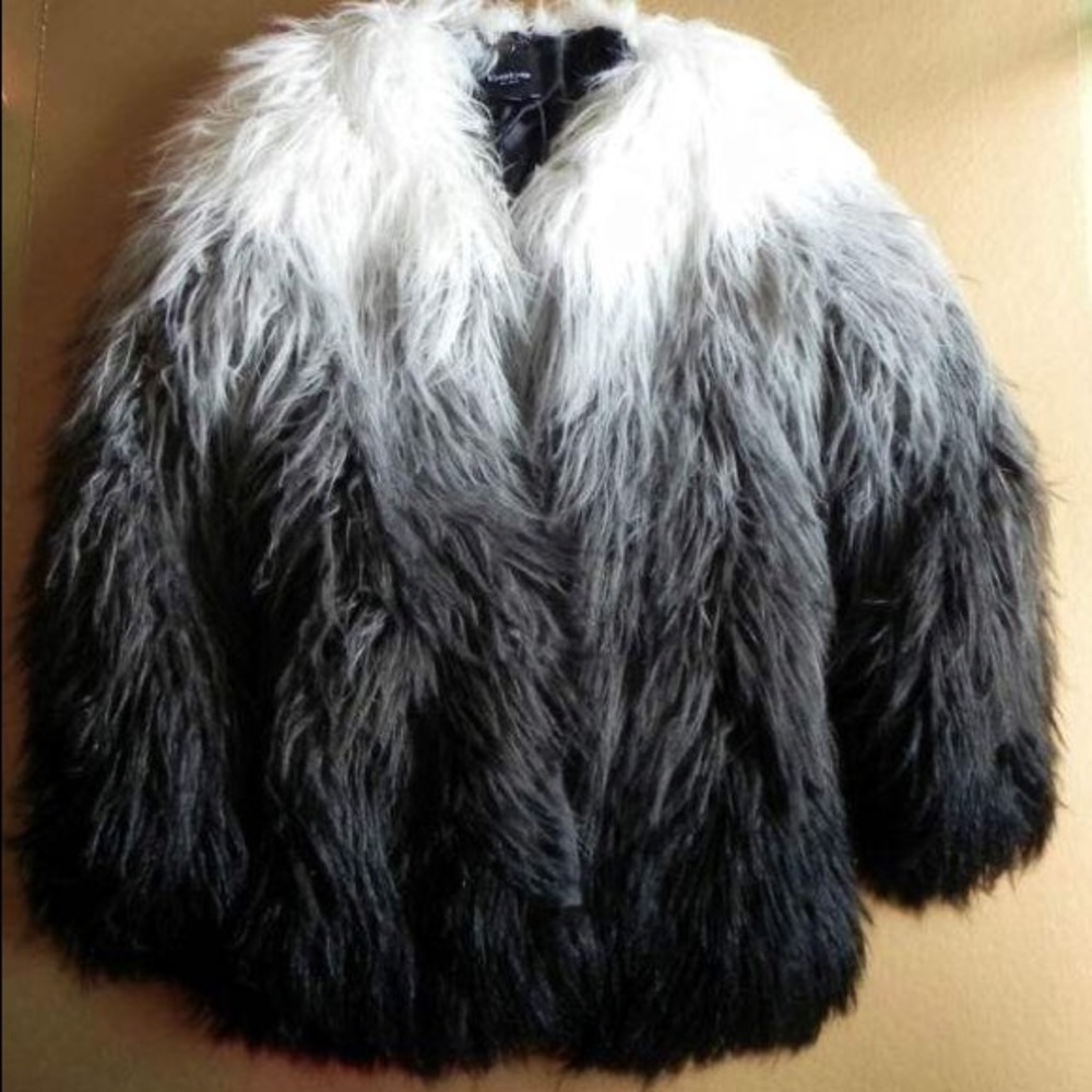 Bebe ombré faux fur coat