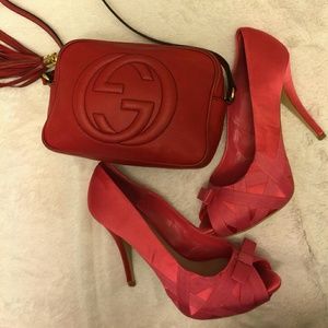 Zara pink satin ribbon heels size 41