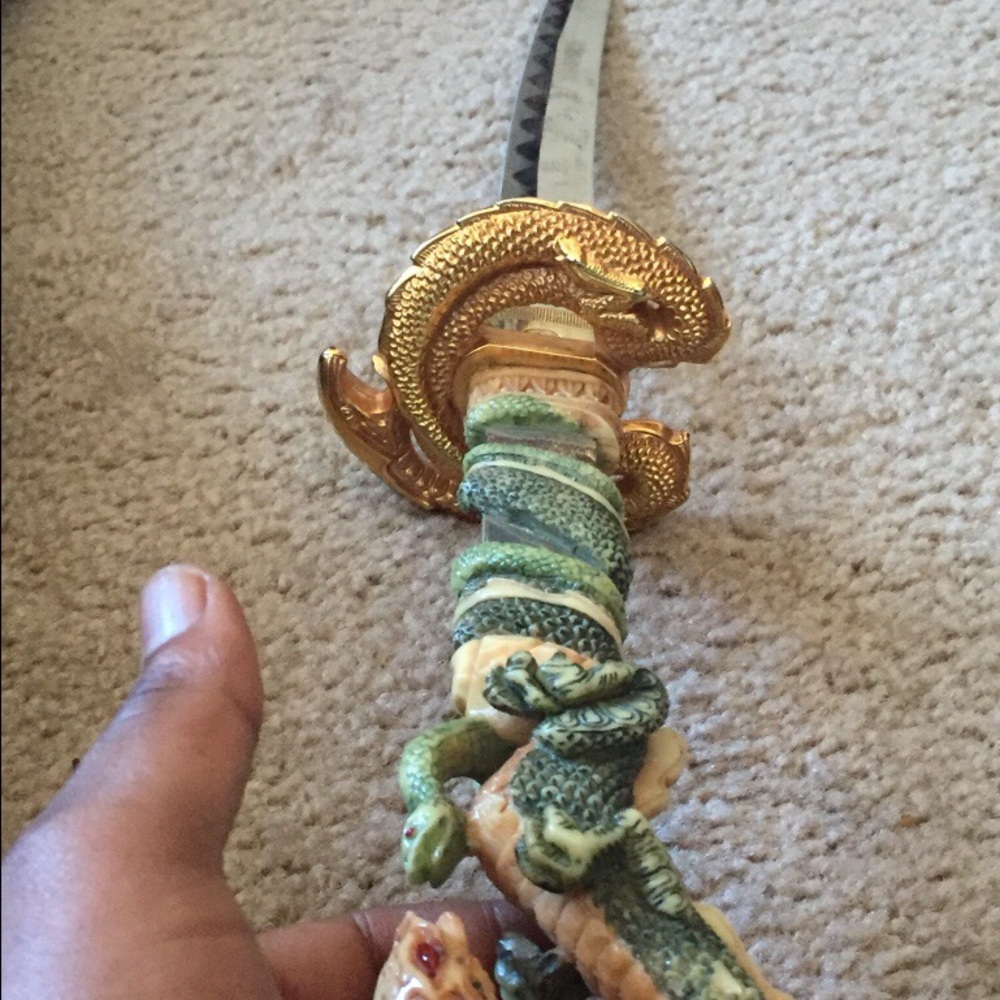 Kotana Sword Dragon Green piece with Gold Wrap