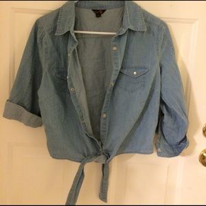 Gently used half button up cover up.