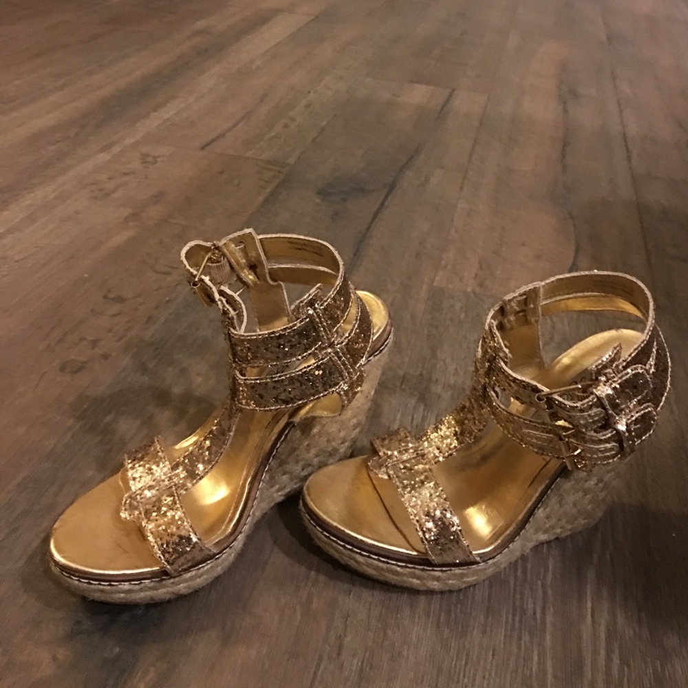 Naughty Monkey Gold Wedges