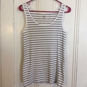 GAP Grey Striped Fitted Tank