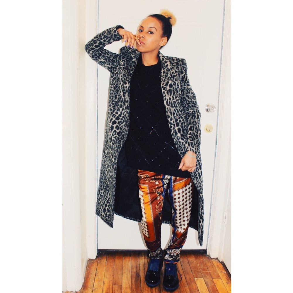 Grey & Black Cheetah print jacket