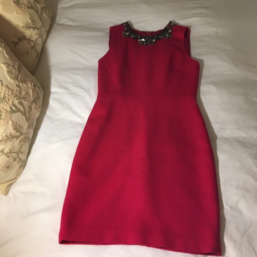 Dark pink bejeweled Philip Lim cocktail dress