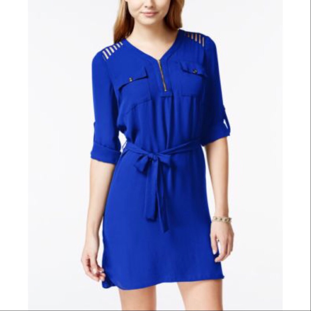 NWT XOXO shirt-dress with shoulder cut outs