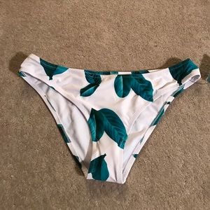 Green and white leaf bikini bottoms