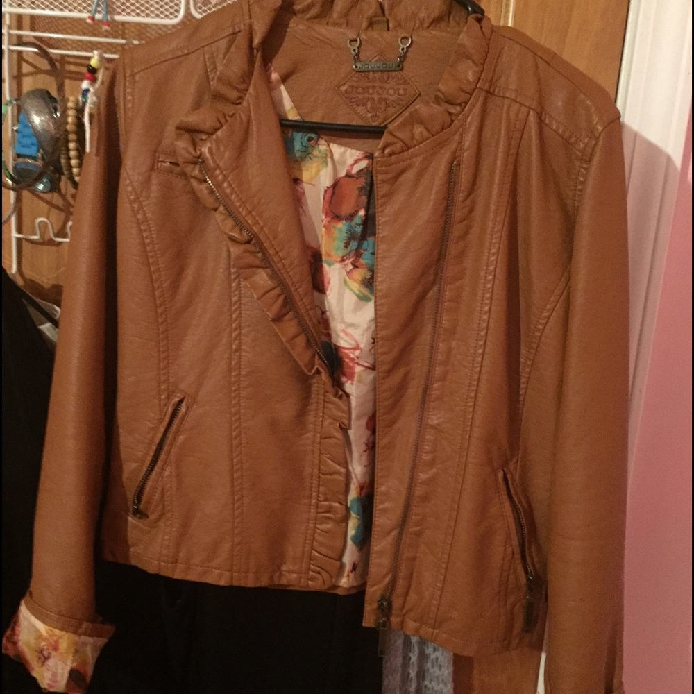 Brown leather jacket