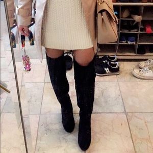 RUE 21 Thigh High boots with lace in back
