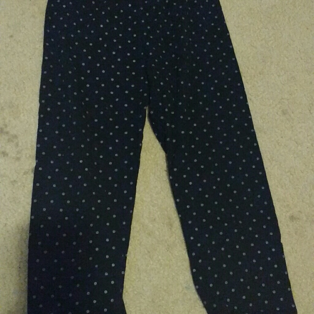 Black and white polkadot leggings with lace