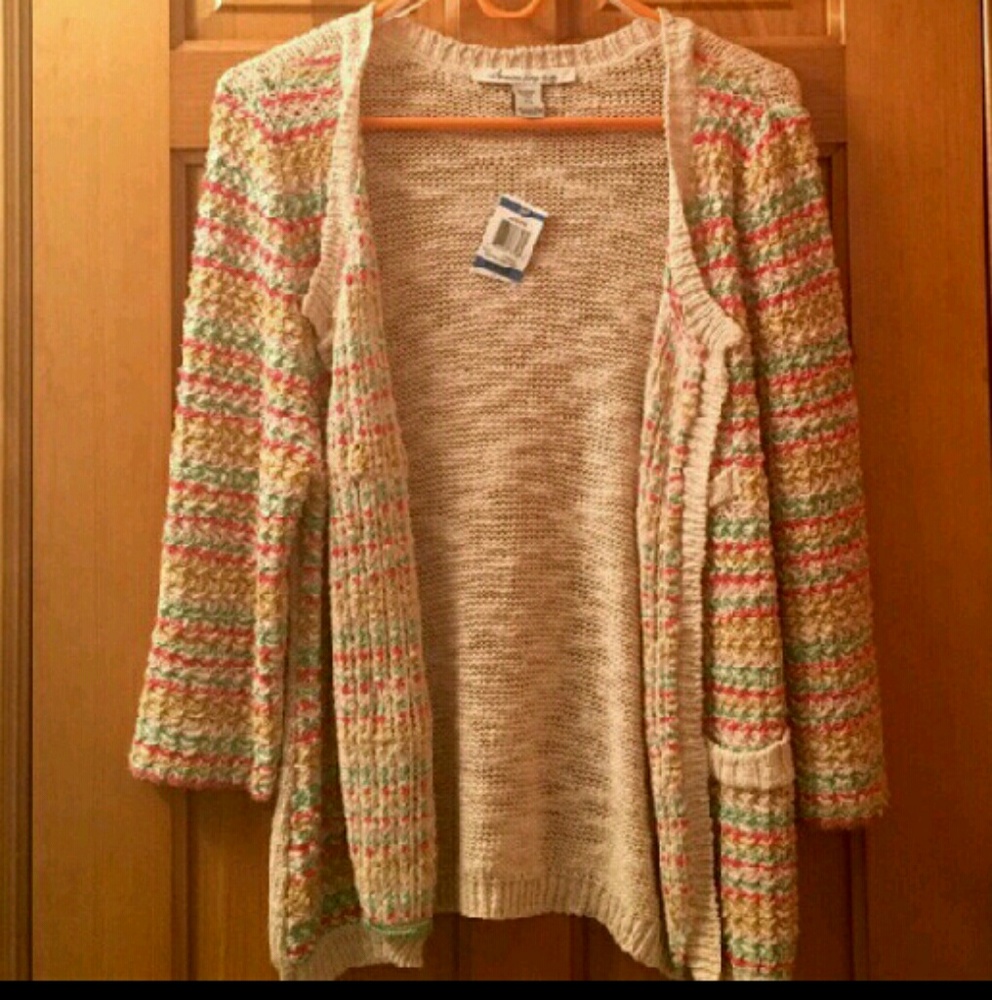 NWT cream sweater with stripes