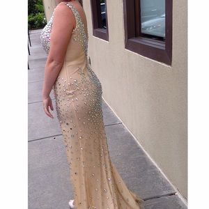 champagne prom dress