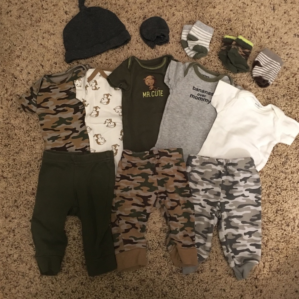 Matching Set , Camo and Monkeys