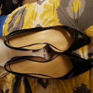 Black patent leather d'orsay flats